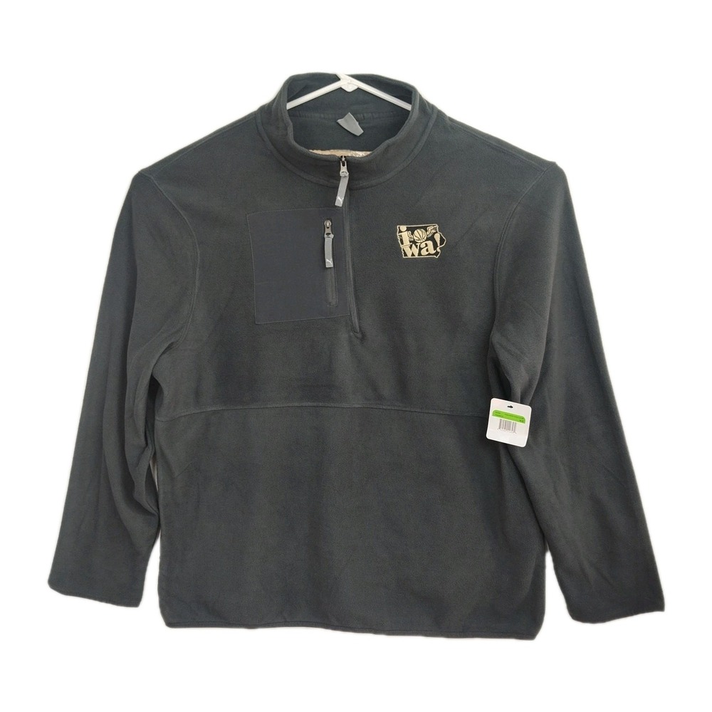 NWT Puma Iowa Barnstormers 1/4-Zip Microfleece Jacket Men XL Gray Embroid. Logo